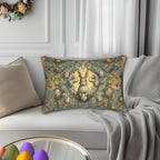William Morris Easter Bunny Lumbar Pillow: Daisies & Vintage Eggs