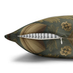 William Morris Inspired Coastal Sailboat Floral Pillow Cover in Ocean Blue and Sand Tones