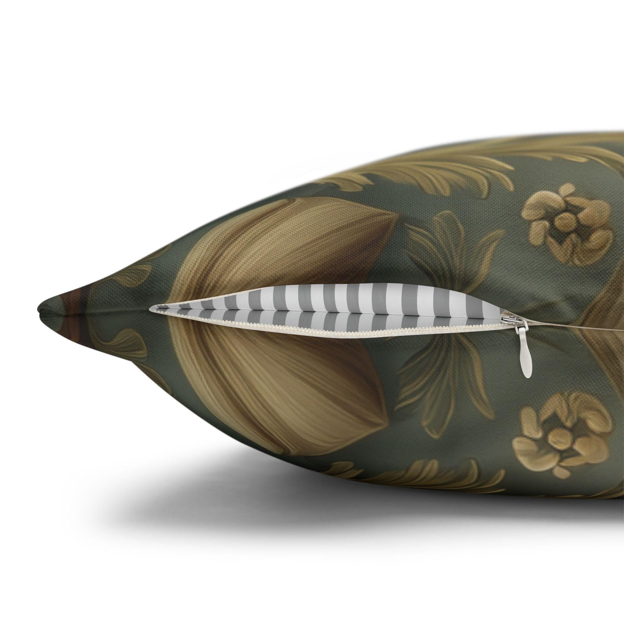 William Morris Inspired Coastal Sailboat Floral Pillow Cover in Ocean Blue and Sand Tones