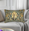 William Morris Easter Bunny Lumbar Pillow: Daisies & Vintage Eggs