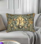William Morris Easter Bunny Lumbar Pillow: Daisies & Vintage Eggs