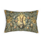William Morris Easter Bunny Lumbar Pillow: Daisies & Vintage Eggs