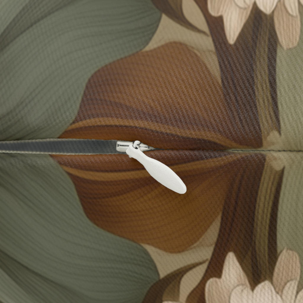 William Morris Inspired Botanical Lumbar Pillow: Dusty Rose, Sage, Ochre Autumn Accent