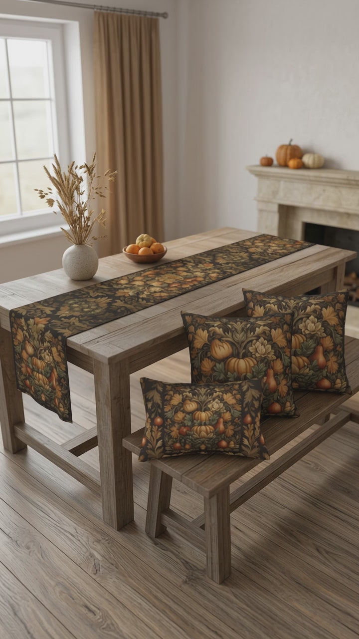 William Morris Autumn Harvest Tapestry Home Decor Bundle (4 pieces included)